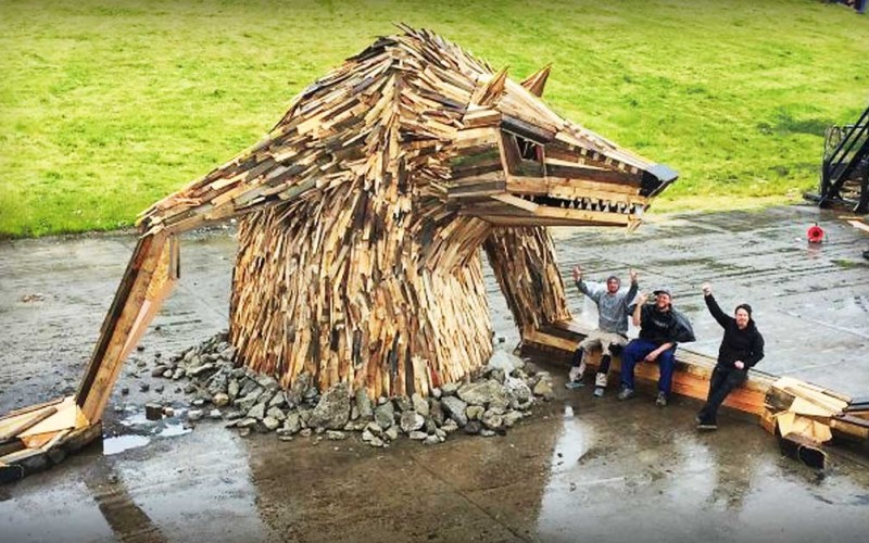 Large Sculptures Out Of Scrap Wood Created By Artist Thomas Dambo