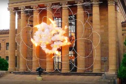 A Pyrotechnic Art Exhibition Explodes Into A Blossom On The Steps Of A Museum
