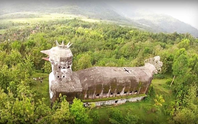 An Abandoned Indonesian Church Shaped Like a Large Chicken