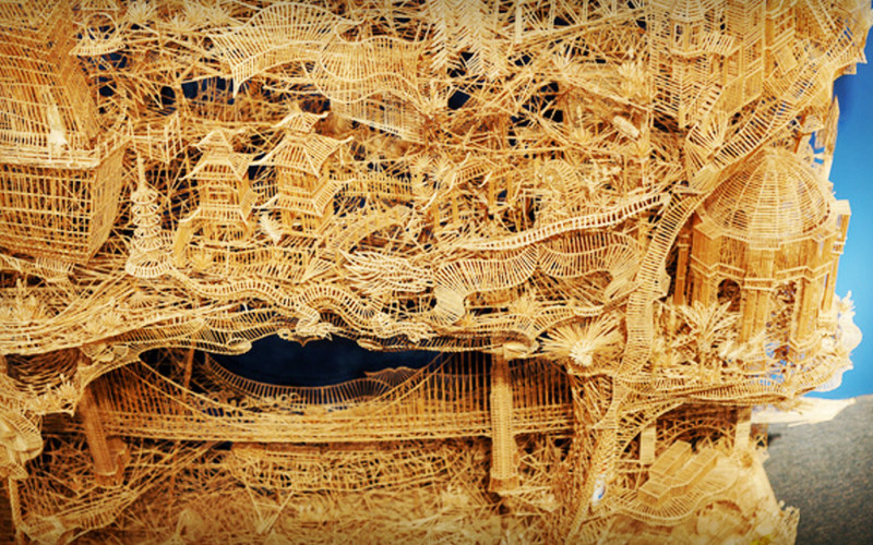 A Sculpture Made From 3,000 Toothpicks